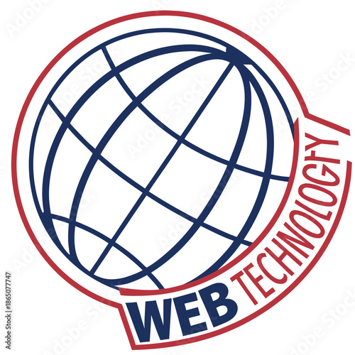 Abstract web technology logo featuring a globe and grid representation