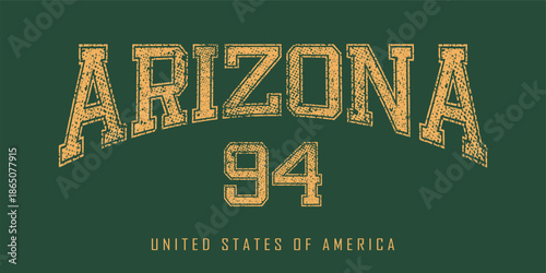 Retro typography university united states state vintage slogan print, 
highlighted grunge texture for graphic t-shirt or sweatshirt hoodie - Vector