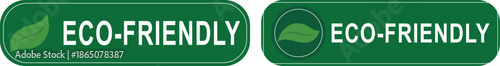Eco-friendly label with green leaf icon and environmental text