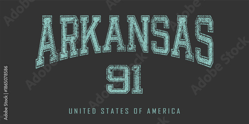 Retro typography university united states state vintage slogan print, 
highlighted grunge texture for graphic t-shirt or sweatshirt hoodie - Vector