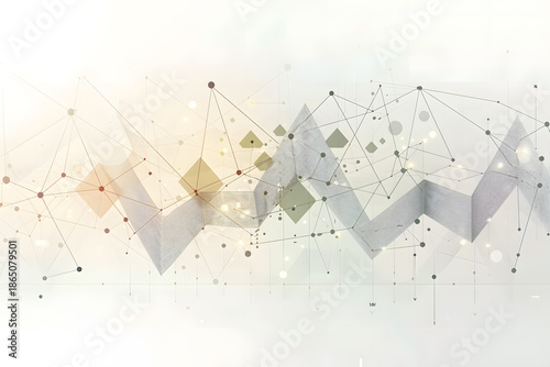 Abstract Network Visualization with Connected Lines and Geometric Shapes