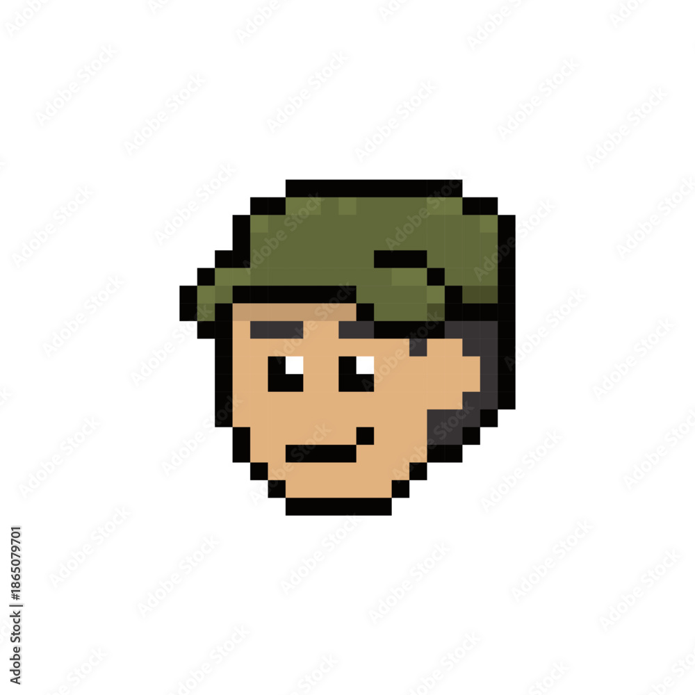 Obraz premium army soldier face pixel art