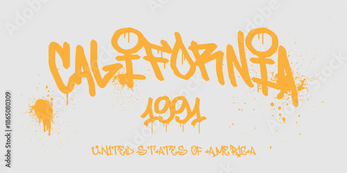 Urban typography and vintage typography college varsity states slogan print for graphic tee t shirt or sweatshirt - Vector