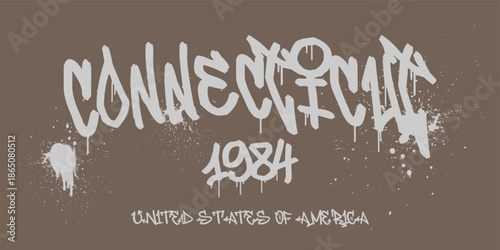 Urban typography and vintage typography college varsity states slogan print for graphic tee t shirt or sweatshirt - Vector