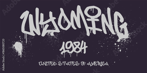 Urban typography and vintage typography college varsity states slogan print for graphic tee t shirt or sweatshirt - Vector