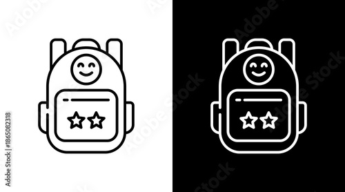 Kids Backpack Icon For Design Elements
