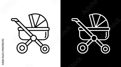 Baby Carriage Icon For Design Elements