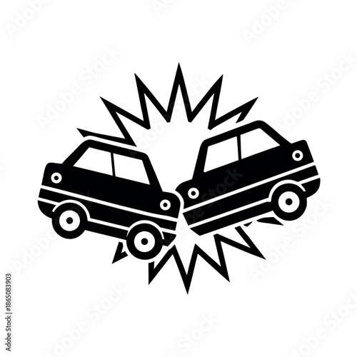Twocarscollisionwithsparksandimpacteffectvectorillustration