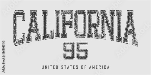 Retro typography university united states state vintage slogan print, 
highlighted grunge texture for graphic t-shirt or sweatshirt hoodie - Vector