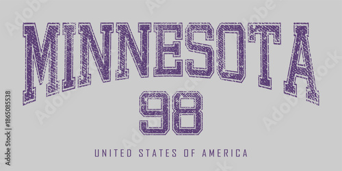 Retro typography university united states state vintage slogan print, 
highlighted grunge texture for graphic t-shirt or sweatshirt hoodie - Vector