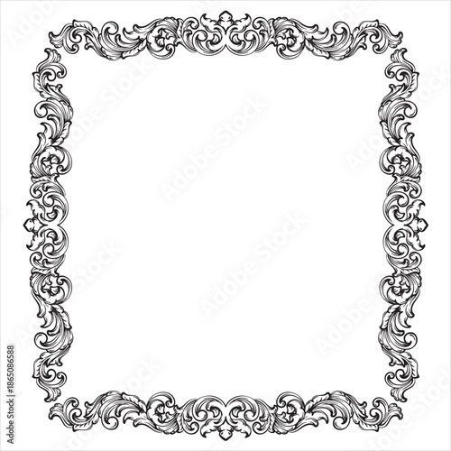 Royal Vintage Decorative Floral Frame