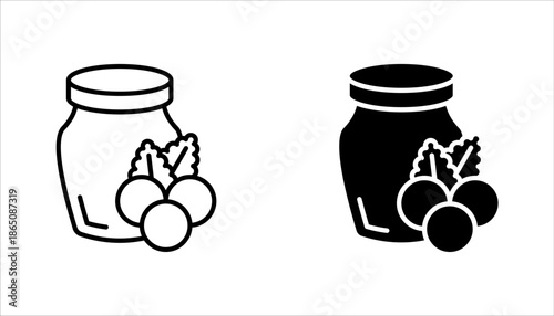 jam icon set, vector illustration on white background