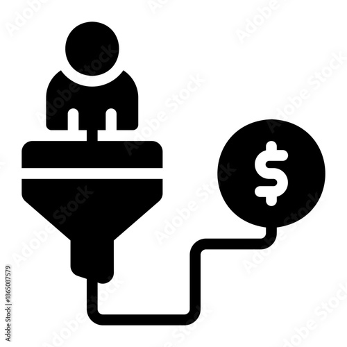 sales funnel glyph icon