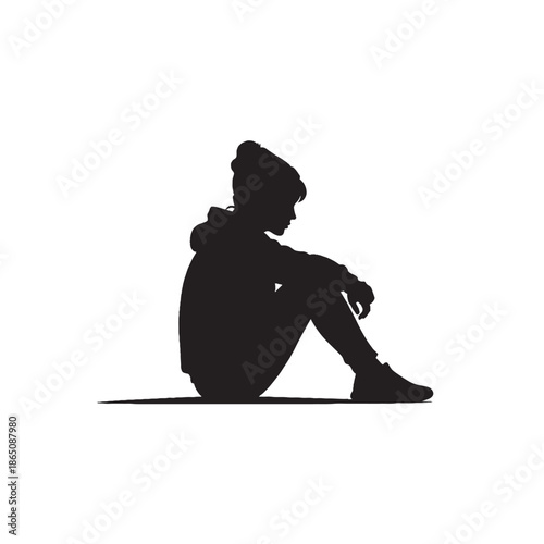 Person Sitting Alone with Head Down – Solitude, Reflection, and Emotional Moment
