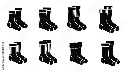 Socks pair silhouette vector design