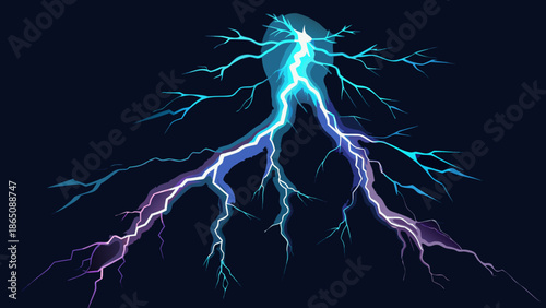 Electric storm in the night sky