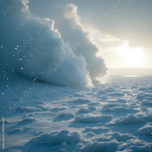 Winter's Serene Beauty: A Spectacular Frozen Explosion