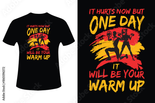 Motivational t shirt design with silhouette and bold typography