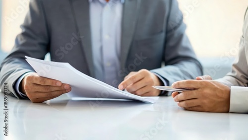 Tax Service Business professionals discussing documents at a table.
