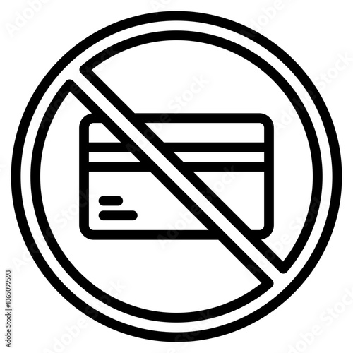 Credit card with prohibition signs