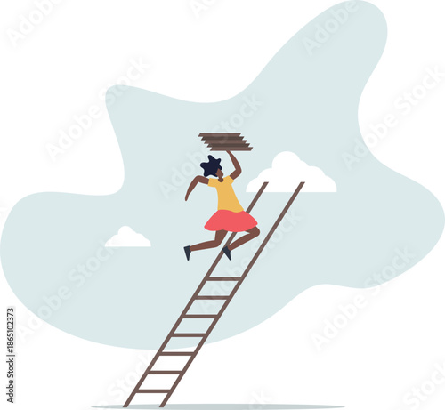 Build ladder of success, develop stair to improve opportunity, career path or job achievement,life and employment of people.