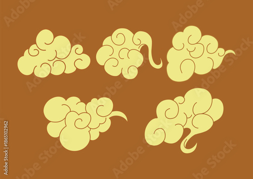 cloud illustration design asian