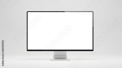 Modern flat screen monitor on white background