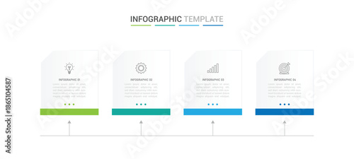 Vector Infographic design business template with icons and 4 options or steps. Can be used for process diagram, presentations, workflow layout, banner, flow chart, info graph