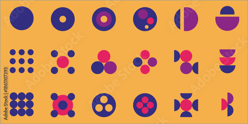 Abstract geometric circle shapes vector design elements pattern