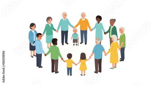 Diverse Group of People Standing Together.