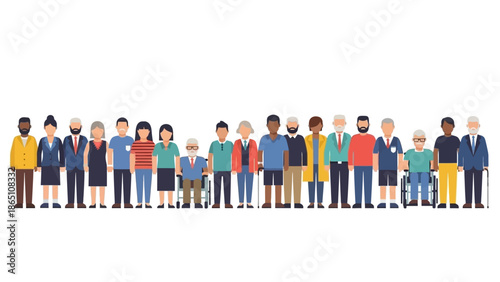 Diverse Group of People Standing Together.