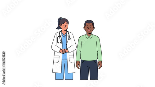 Doctor and Patient Standing Together.