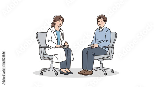Male doctor consulting with male patient.