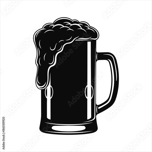 Classic Black And White Beer Mug