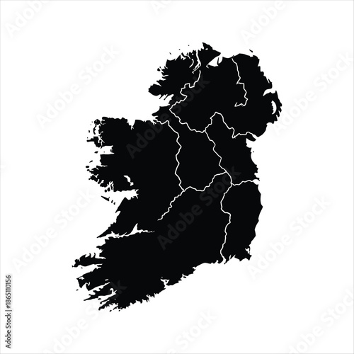 Black And White Map Of Ireland