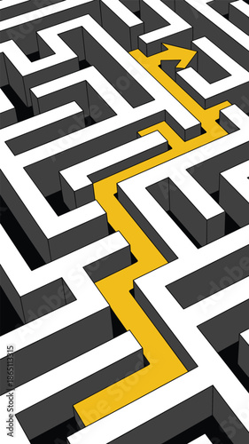 Clear Path Through the Labyrinth, problem solving concept