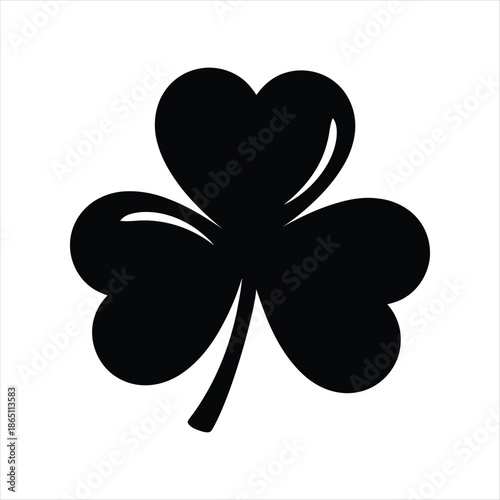 Simple Black And White Shamrock