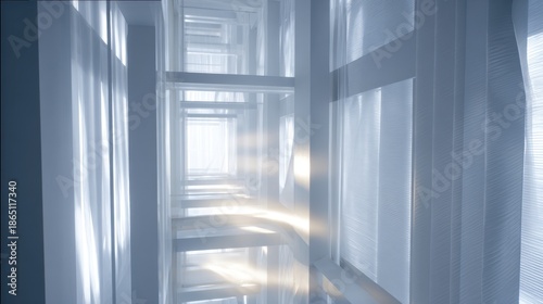 Abstract architectural light and shadow play in modern structure design