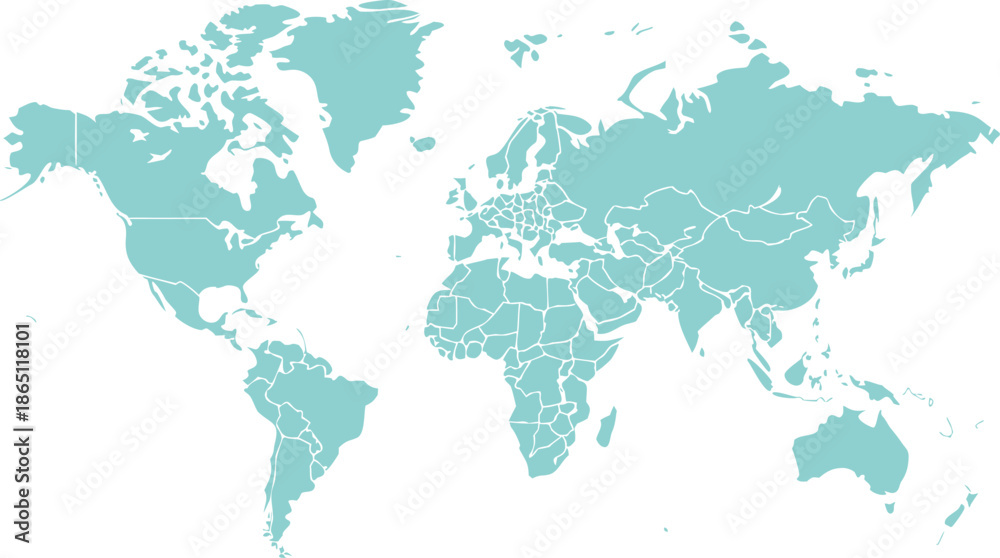 Obraz premium Colored map of world. Global Player - Geschaftspartner and internationales Business. Vector Manipulating chess pieces on globe symbolizes strategic thinking and global competition
