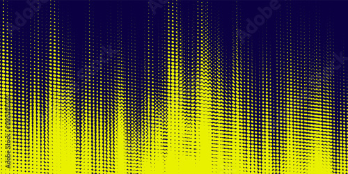 Yellow halftone on blue background. Vector dotted sparkles or halftone shine pattern texture Pop Art Style Background. Eps10