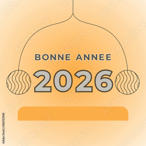 Minimalist Bonne Annee Greeting Card Design