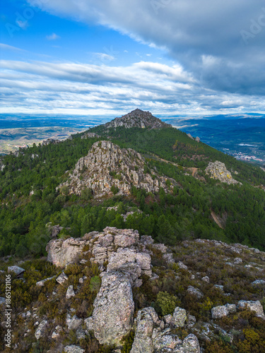 mountain landscape with blue sky and clouds