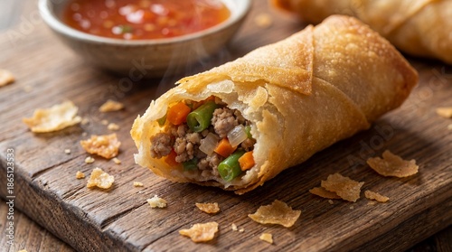 A close-up view of a savory...