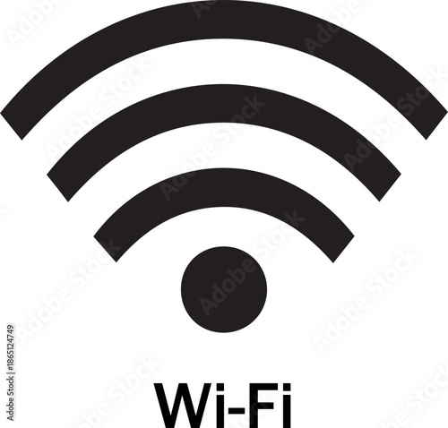 WiFi icon, wireless network and internet connection symbol in modern flat vector style