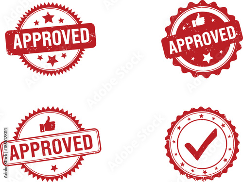 red approved stamps and validation marks