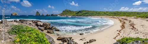 Cuadro en lienzo Panoramic view of coastline near Pointe des Chateaux - Caribbean island Guadelou