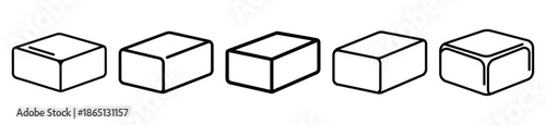 butter block food outline icon collection. Vector illustration