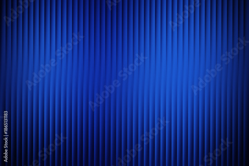 Vibrant deep blue vertical fluted glass texture background illuminates brightly from the center, ideal for technology or corporate presentations requiring depth.