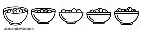 cereal bowl food outline icon collection. Vector illustration