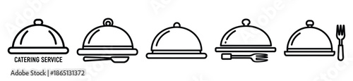 catering service food outline icon collection. Vector illustration